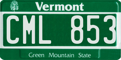 VT license plate CML853