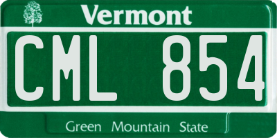VT license plate CML854