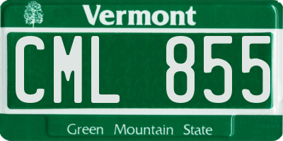VT license plate CML855