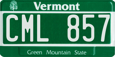 VT license plate CML857