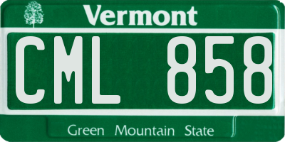 VT license plate CML858