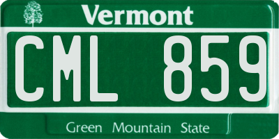 VT license plate CML859