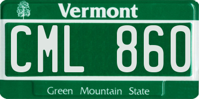 VT license plate CML860