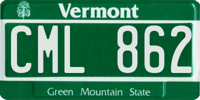 VT license plate CML862