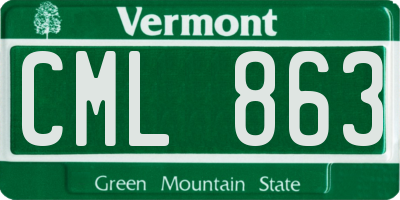 VT license plate CML863