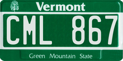 VT license plate CML867