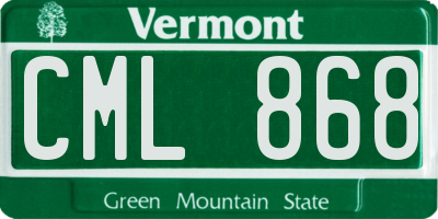 VT license plate CML868