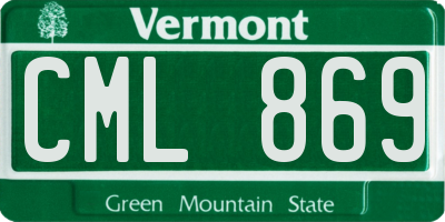 VT license plate CML869