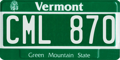 VT license plate CML870
