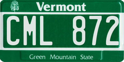 VT license plate CML872