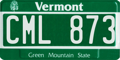 VT license plate CML873