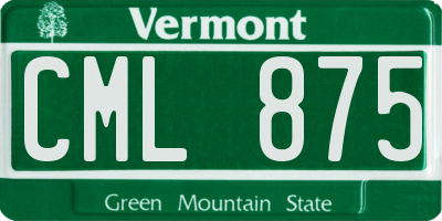 VT license plate CML875