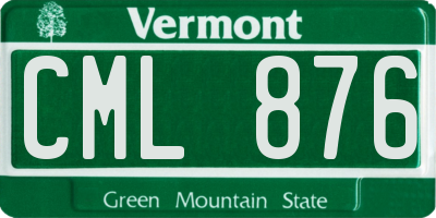 VT license plate CML876