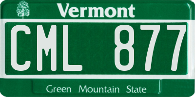 VT license plate CML877