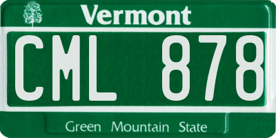 VT license plate CML878