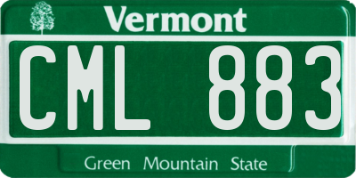 VT license plate CML883
