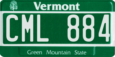 VT license plate CML884