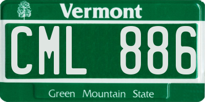 VT license plate CML886