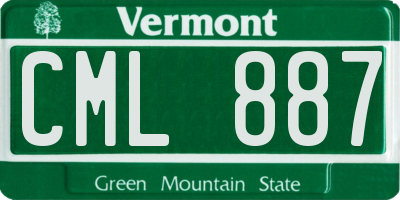VT license plate CML887