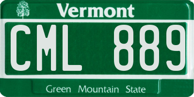 VT license plate CML889