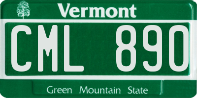 VT license plate CML890