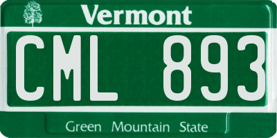VT license plate CML893