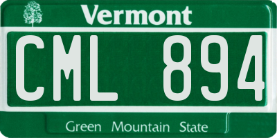VT license plate CML894