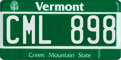 VT license plate CML898