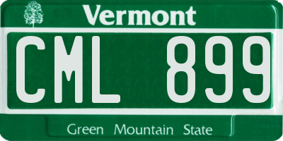 VT license plate CML899