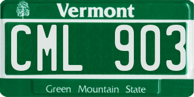 VT license plate CML903