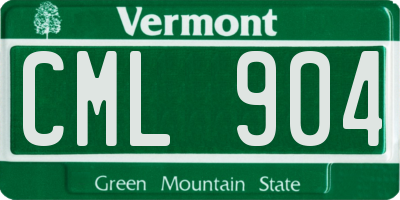 VT license plate CML904