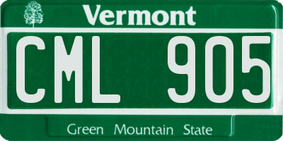 VT license plate CML905