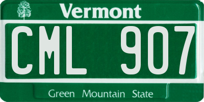 VT license plate CML907