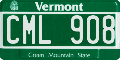 VT license plate CML908