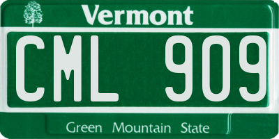 VT license plate CML909