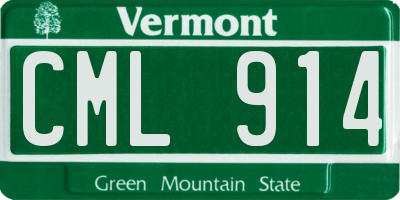 VT license plate CML914