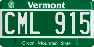 VT license plate CML915