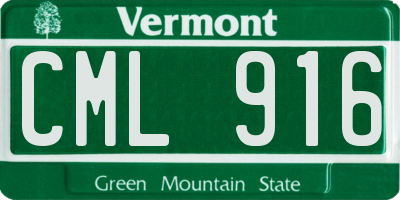VT license plate CML916