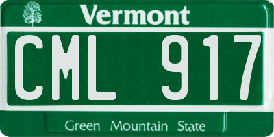 VT license plate CML917