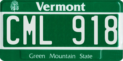 VT license plate CML918
