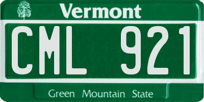 VT license plate CML921