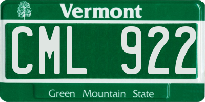 VT license plate CML922