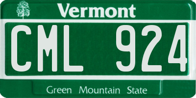 VT license plate CML924