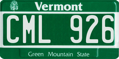 VT license plate CML926
