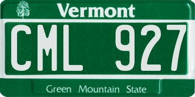 VT license plate CML927