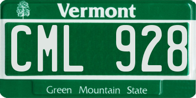 VT license plate CML928