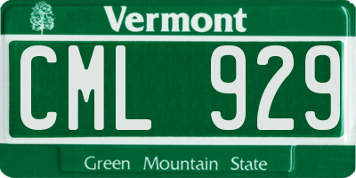 VT license plate CML929