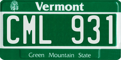 VT license plate CML931