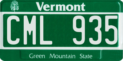 VT license plate CML935