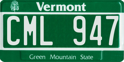 VT license plate CML947
